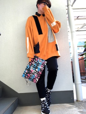 「my beautiful landlet（マイビューティフルランドレット）のアイテム（スウェット）」を使った、ダニコロさん（メンズ・183cm）の秋コーディネート