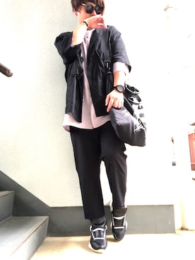 「RICK OWENS」｜「アイテム（アナログ腕時計）」を使った、ダニコロさん（メンズ・183cm）の夏コーディネート
