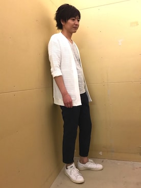 「HIGH STREET（ハイストリート）のHIGH STREET∴サッカー　ワンタックイージーパンツ【カタログ掲載商品】（その他パンツ）」を使った、mattsunさん（メンズ・168cm）の春コーディネート