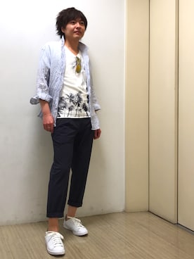 「ミラーサングラス」｜mattsunさん（メンズ・168cm）の夏コーディネート