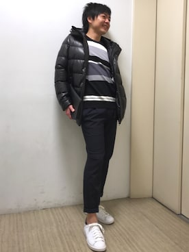 「アイテム（クラッチバッグ、グレー系）」を使った、mattsunさん（メンズ・168cm）の秋コーディネート