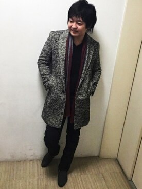 「アイテム（ローファー、グレー系）」を使った、mattsunさん（メンズ・168cm）の秋コーディネート