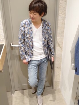 「アイテム（ドレスシューズ、グレー系）」を使った、mattsunさん（メンズ・171cm）の夏コーディネート