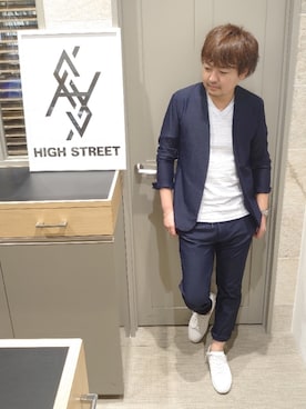 「ラフ」｜「アイテム（ノーカラージャケット）」を使った、mattsunさん（メンズ・171cm）の夏コーディネート