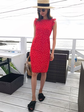 「イズカジ」｜出岡美咲(izu)さん（レディース・168cm）の夏コーディネート