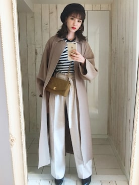 「styling/（スタイリング）のアイテム（その他アウター）」を使った、出岡美咲(izu)さん（レディース・168cm）の秋コーディネート