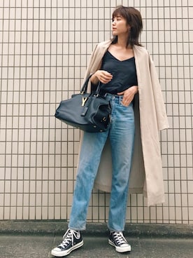 「イズカジ」｜出岡美咲(izu)さん（レディース・168cm）の秋コーディネート