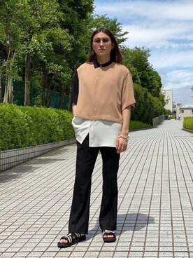 「THEE（シー）のアイテム」を使った、増田    敬介さん（メンズ・166cm）の春コーディネート