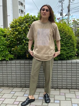 「CLANE（クラネ）のアイテム（トップス）」を使った、増田    敬介さん（メンズ・166cm）の春コーディネート