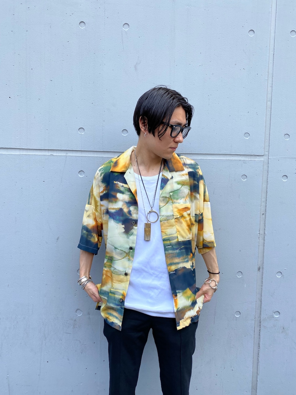 kazuyuki kumagai　ドロップショルダーオープンカラーシャツ KAZUYUKI KUMAGAI ATTACHMENT（カズユキクマガイアタッチメント