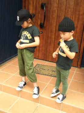 「カーキパンツ」｜kochanさん（キッズ・110cm）の夏コーディネート