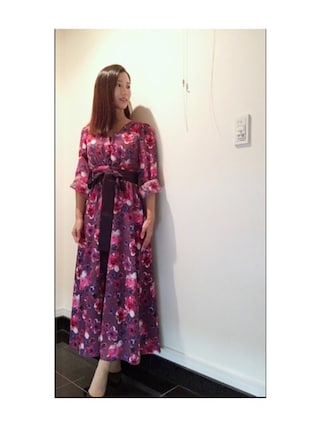 Velnica バイカラーマキシドレス 〈神崎恵さん着〉　ネイビー　グリーン Velnica バイカラーマキシドレス 〈神崎恵さん着〉 ネイビー