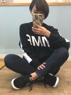 「NUMERALS（ヌメラルズ）のアイテム（スウェット）」を使った、marisukeさん（レディース・154cm）の冬コーディネート