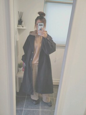 「notch.（ノッチ）のアイテム（ステンカラーコート）」を使った、sykさん（レディース・156cm）の冬コーディネート