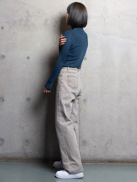 「ハイウエストデニム」｜me+emselectさん（レディース・166cm）の秋コーディネート