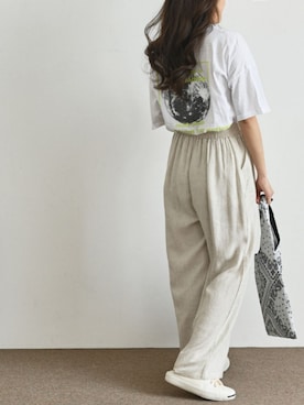 「アイテム（エコバッグ/サブバッグ）」を使った、me+emselectさん（レディース・166cm）の春コーディネート