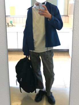 「アイテム（バックパック/リュック、シルバー系）」を使った、RinGさん（メンズ・170cm）の秋コーディネート