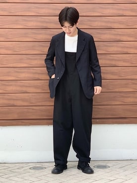 「ITEMS URBANRESEARCH（アイテムズ アーバンリサーチ）のアイテム（サロペット/オーバーオール）」を使った、まひろさん（メンズ・174cm）の春コーディネート