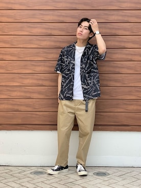 「Hender Scheme（エンダースキーマ）のアイテム（財布/小物）」を使った、まひろさん（メンズ・174cm）の夏コーディネート