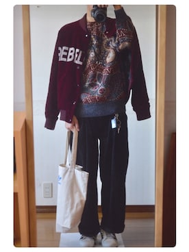「Undercoverism（アンダーカバイズム）のアイテム（ブルゾン）」を使った、しゅうさん（メンズ・168cm）の冬コーディネート