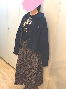「one after another NICE CLAUP（ワンアフターアナザーナイスクラップ）のアイテム（デニムジャケット）」を使った、k877さん（レディース・160cm）の秋コーディネート