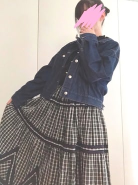 「one after another NICE CLAUP（ワンアフターアナザーナイスクラップ）のアイテム（デニムジャケット）」を使った、k877さん（レディース・160cm）の秋コーディネート