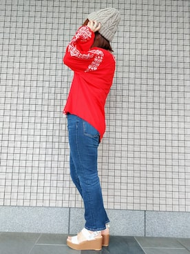 「スタッフコーデ」｜「アイテム（ニットキャップ/ビーニー）」を使った、14+ ピオレ姫路店 スタッフさん（レディース・160cm）の夏コーディネート