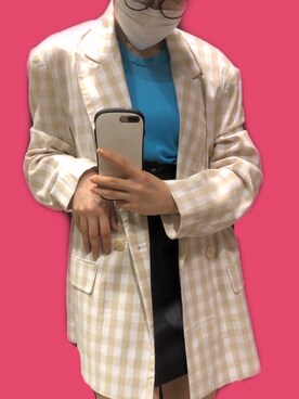 「ZARA（ザラ）のアイテム（ジャケット/アウター、ベージュ系）」を使った、ゆきさん（レディース・162cm）の夏コーディネート