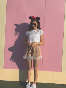 「BUBBLES（バブルス）のアイテム（パンツ）」を使った、Natsukiさん（レディース・163cm）の夏コーディネート