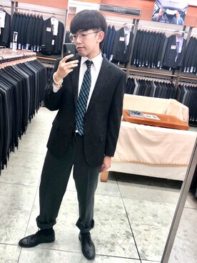 「AOYAMA（アオヤマ）のアイテム（ジャケット/アウター）」を使った、Gorbinzsheさん（メンズ・171cm）の秋コーディネート