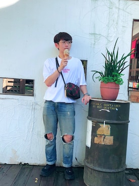 「丹寧」｜Gorbinzsheさん（メンズ・171cm）の夏コーディネート