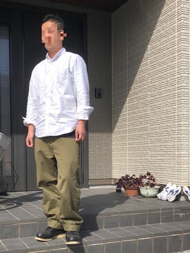 シャツ ブラウスを使った オリーブグリーン のメンズ人気ファッションコーディネート Wear