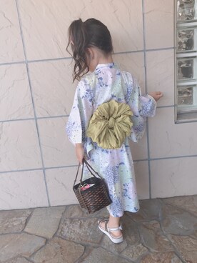 「petit main（プティマイン）のアイテム（浴衣）」を使った、uta   さん（キッズ・100cm）の夏コーディネート