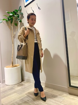 「Rouge vif（ルージュヴィフ）のアイテム（トレンチコート）」を使った、遠藤　裕子さん（レディース・155cm）の春コーディネート