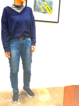 「秋冬」｜「アイテム（チュニック）」を使った、7seaさん（レディース・164cm）の秋コーディネート