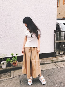 「d.i.a.（ダイヤ）のアイテム（トップス）」を使った、侯  雨杉さん（レディース・163cm）の夏コーディネート