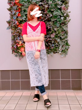 「アイテム（バングル/リストバンド）」を使った、ゆっこさん（レディース・161cm・20代）の夏コーディネート