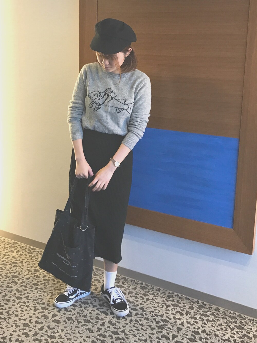 「JWANDERSON、UNIQLO、GU、プチプラコーデ、秋冬コーデ、休日スタイル、カジュアル、oldskool、VANS、marcjacobs」｜「UNIQLOのアイテム（ニット/セーター、グレー系）」を使った、ゆっこさん（レディース・161cm）の秋コーディネートの1枚目の写真