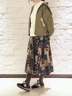 「ドルマン」｜「アイテム（ブルゾン）」を使った、franche lippeeさん（レディース・164cm）の冬コーディネート