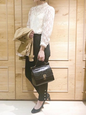 「DANS SON POCHE（ダンソンポッシュ）のアイテム」を使った、franche lippeeさん（レディース・166cm）の春コーディネート