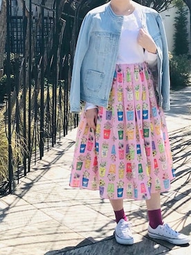 希少＊フランシュリッペ　花びらデニムジャケット　ノーカラー　フリル　サイズ3L franchelippee（フランシュリッペ）の「【2L/3L】花びらZipG