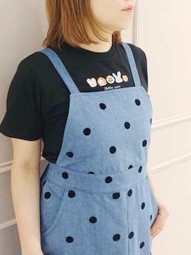 「アイテム（ジャンパースカート）」を使った、franche lippeeさん（レディース・154cm）の春コーディネート