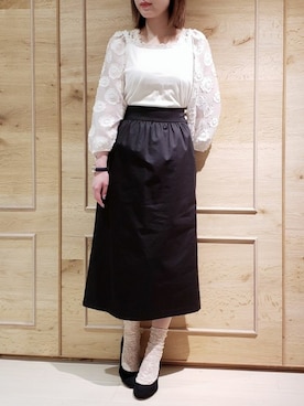 「DANS SON POCHE（ダンソンポッシュ）のアイテム」を使った、franche lippeeさん（レディース・154cm）の春コーディネート