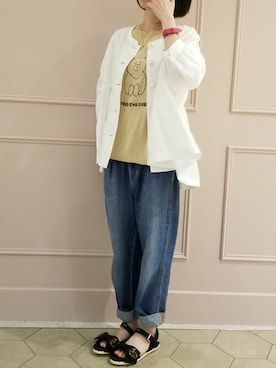 「アイテム（ノーカラージャケット）」を使った、franche lippeeさん（レディース・150cm）の夏コーディネート