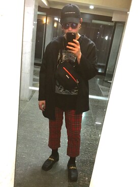 「EFFECTEN（エフェクテン）のアイテム（パンツ）」を使った、ひかるさん（メンズ・170cm）の春コーディネート
