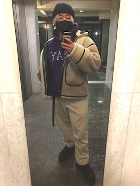 「Li-Ning（リーニン）のアイテム」を使った、ひかるさん（メンズ・173cm）の冬コーディネート