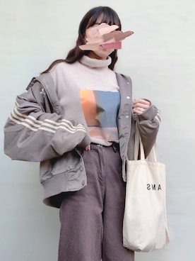 「古着好きな人と繋がりたい」｜「アイテム（ブルゾン）」を使った、sptemさん（レディース・162cm）の冬コーディネート
