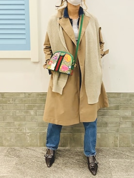 「PLST（プラステ）のアイテム（トレンチコート）」を使った、ANYYさん（レディース・168cm）の春コーディネート