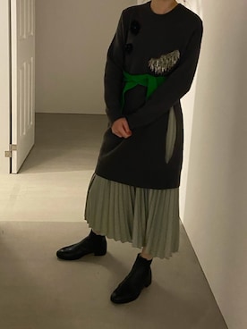 「TOGA PULLA（トーガ　プルラ）のアイテム（ワンピース/ドレス）」を使った、meeさん（レディース・159cm）の春コーディネート