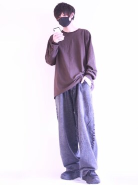 「アースカラー」｜「アイテム（福袋/福箱）」を使った、TJさん（メンズ・177cm）の秋コーディネート